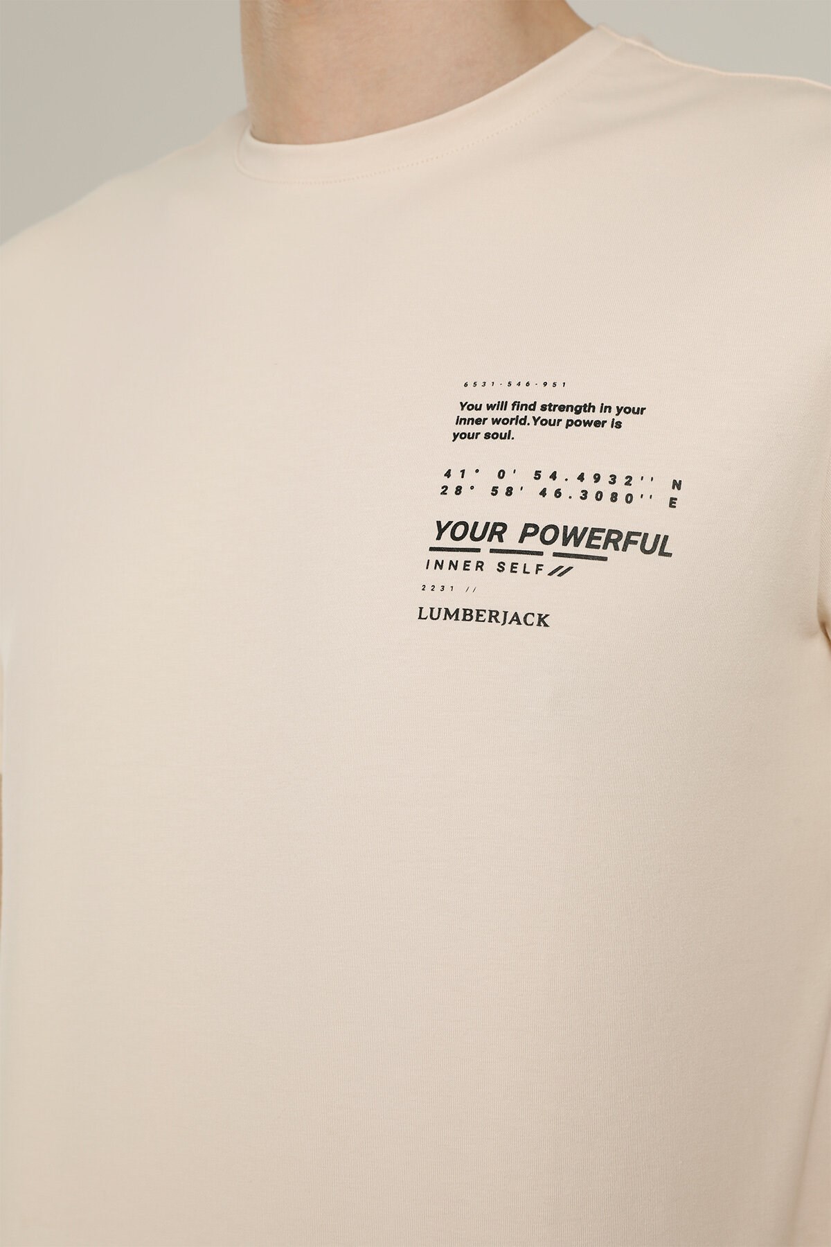 Lumberjack Erkek T-Shirt 101093860 Ekru