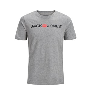 Jack Jones Erkek T-Shirt 12137126 Light Grey Melange