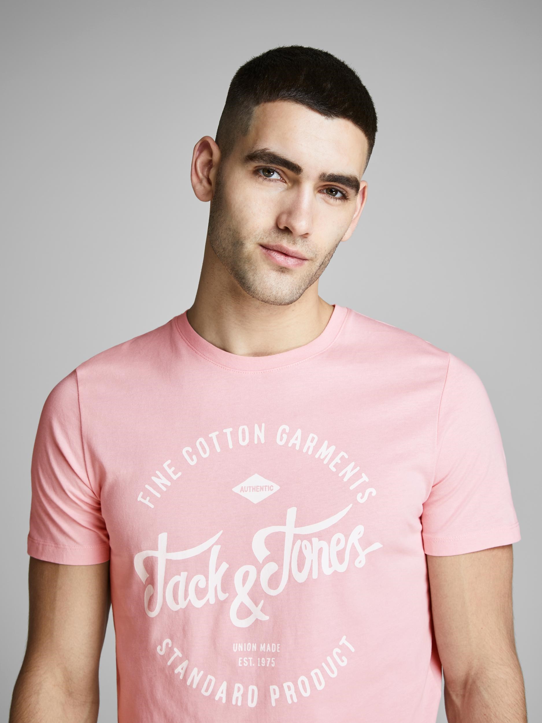 Jack Jones Erkek T-Shirt 12147844 Coral Blush
