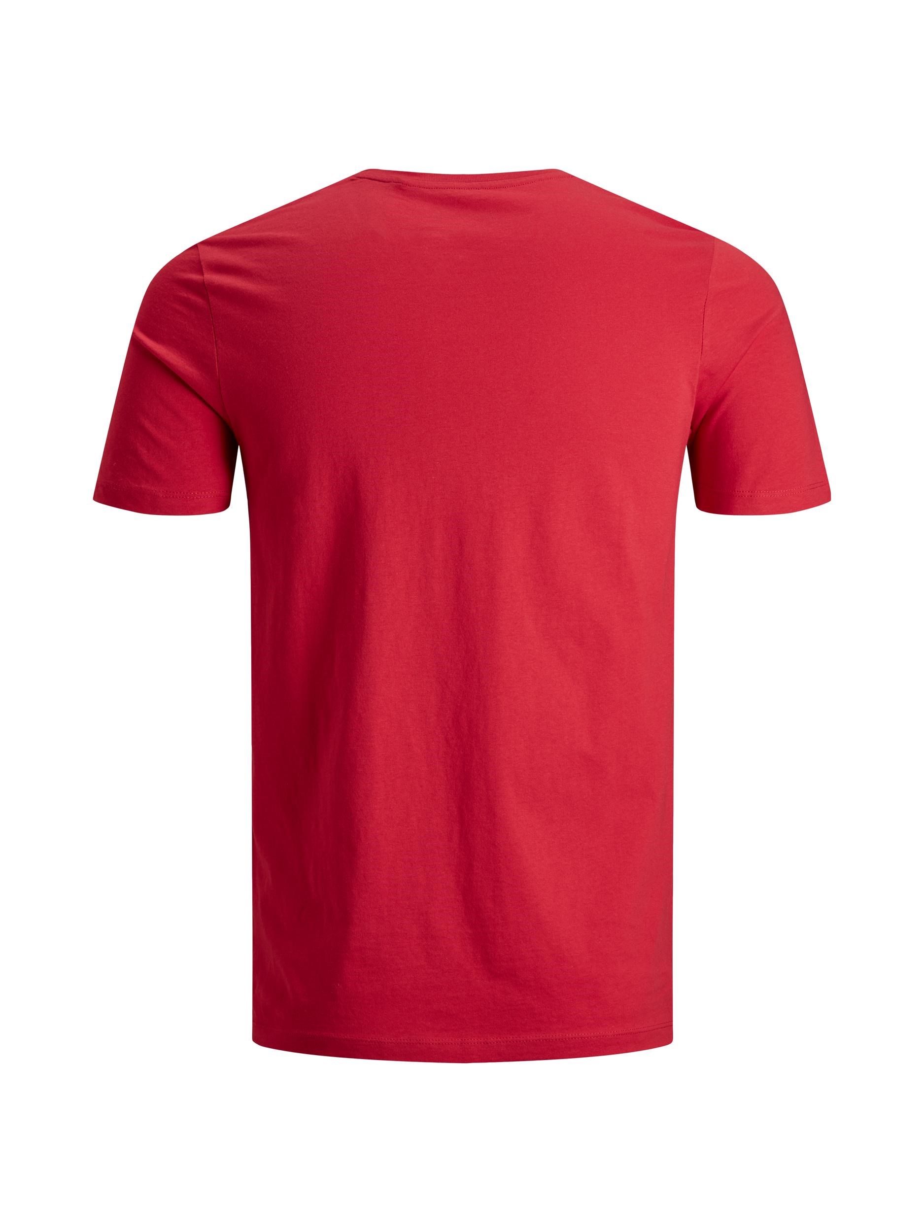 Jack Jones Erkek T-Shirt 12147844 Tango Red