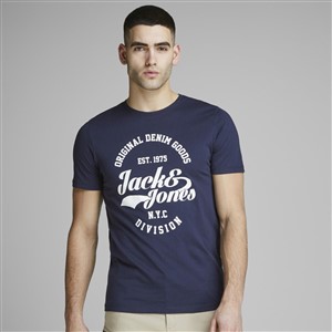 Jack Jones Erkek T-Shirt 12147844 Navy Blazer