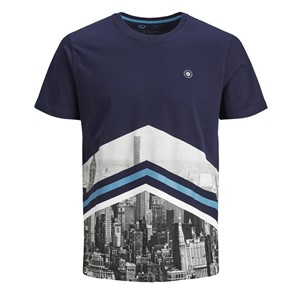 Jack Jones Erkek T-Shirt 12148511 Maritime Blue