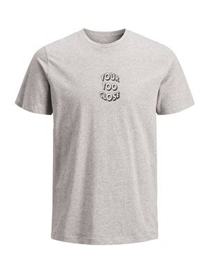 Jack Jones Erkek T-Shirt 12151443 Light Grey Melange