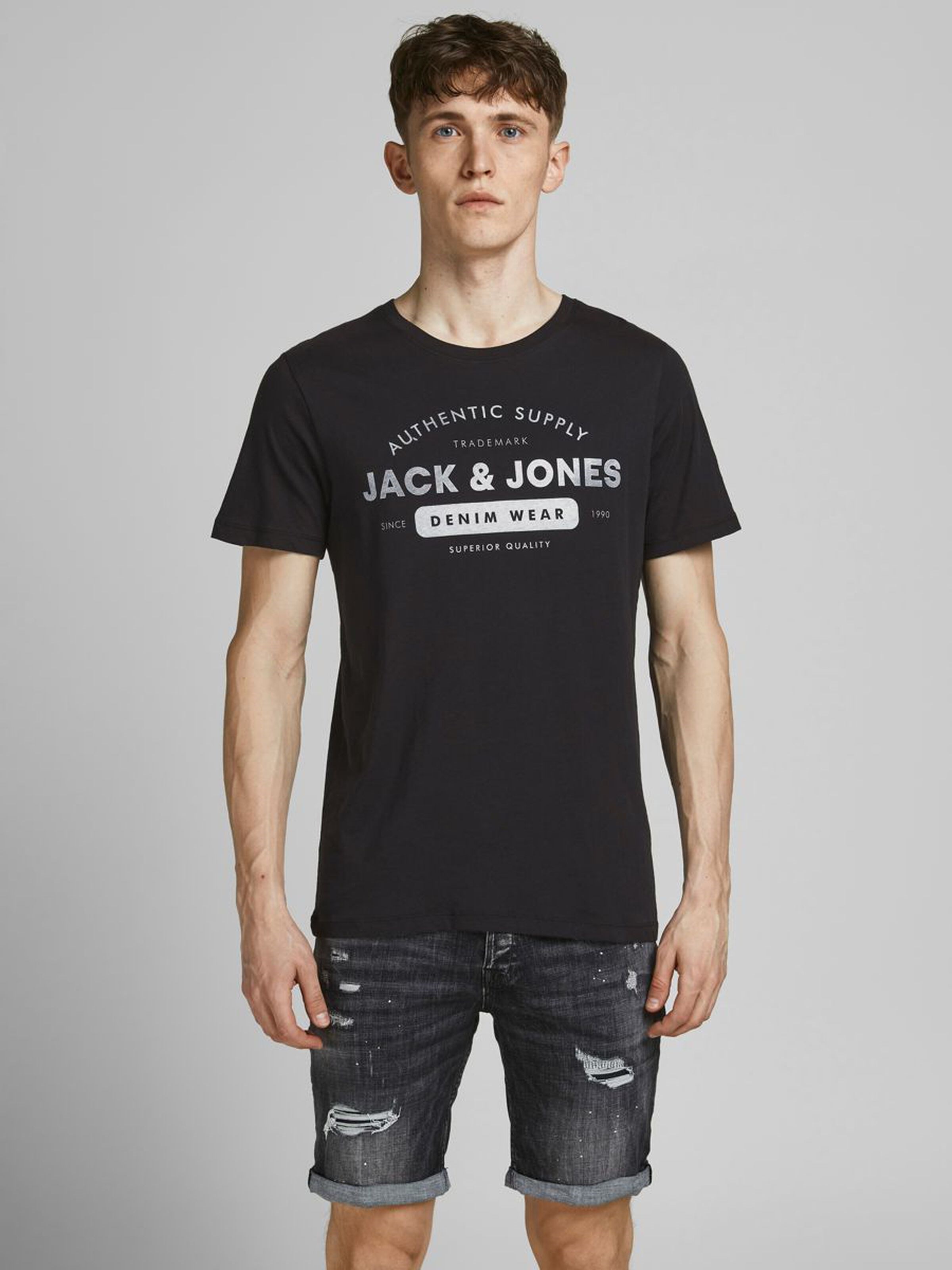 Jack Jones Erkek T-Shirt 12177533 Black