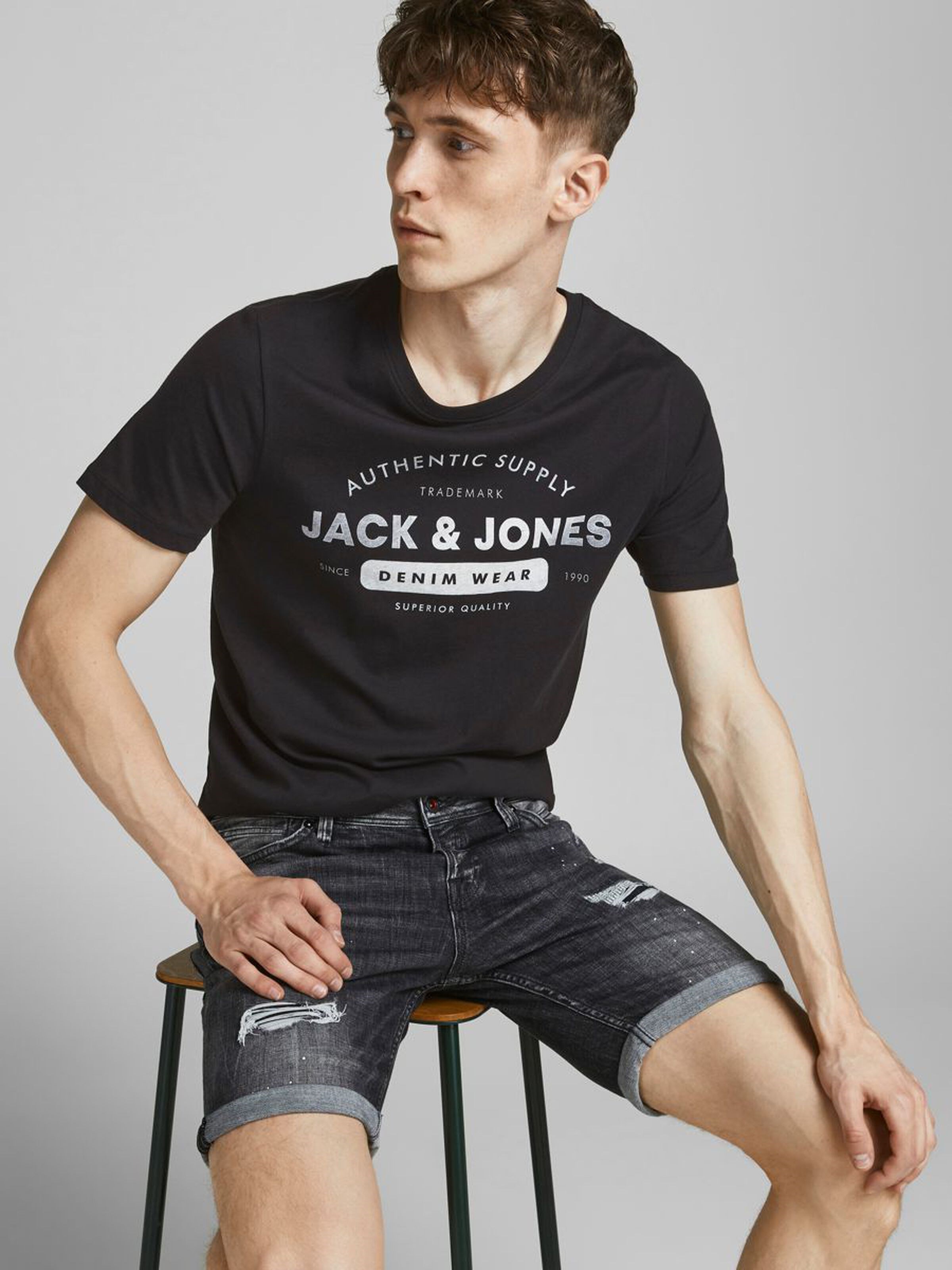 Jack Jones Erkek T-Shirt 12177533 Black