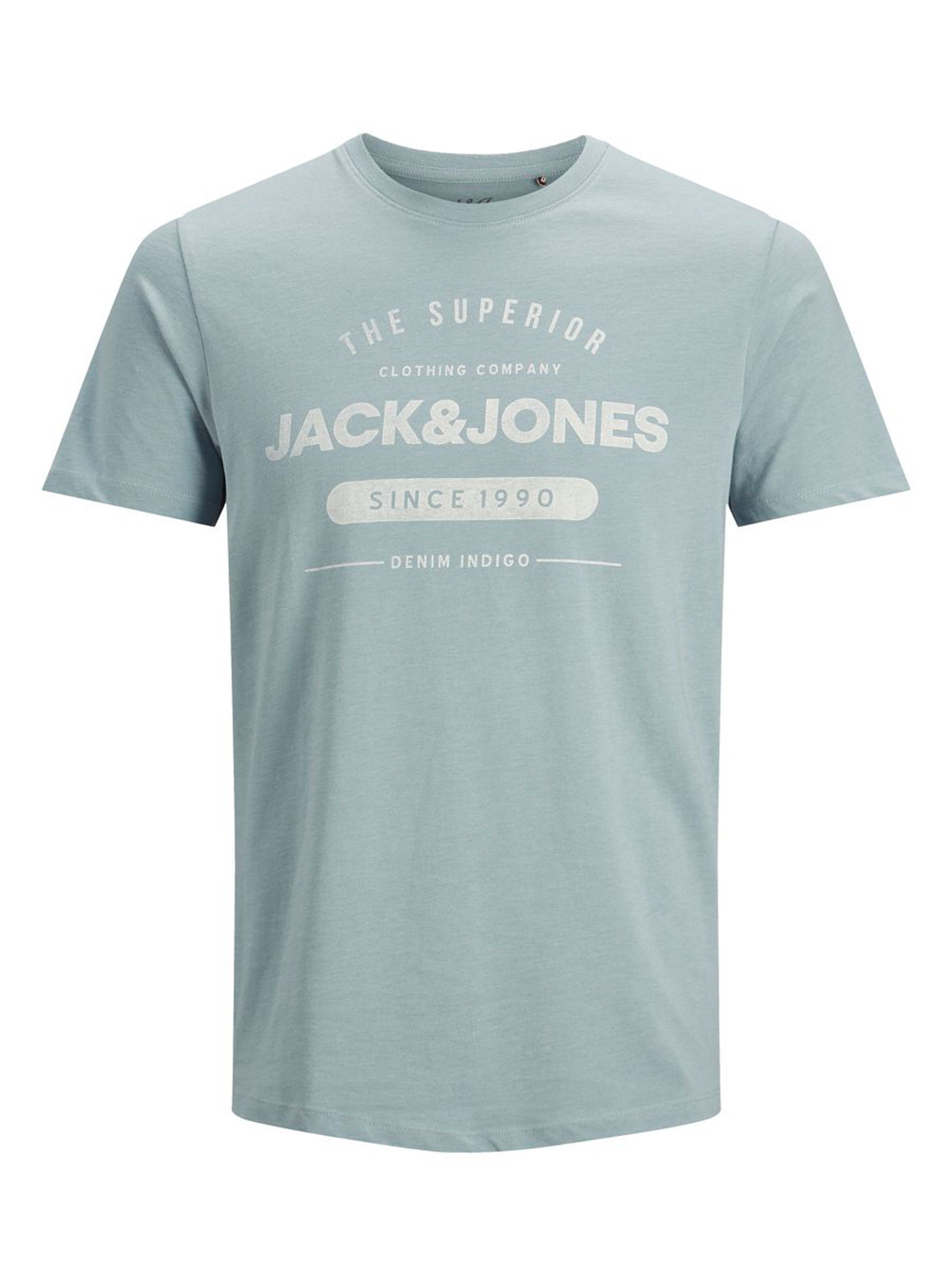 Jack Jones Erkek T-Shirt 12177533 Faded Denim