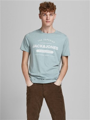 Jack Jones Erkek T-Shirt 12177533 Faded Denim