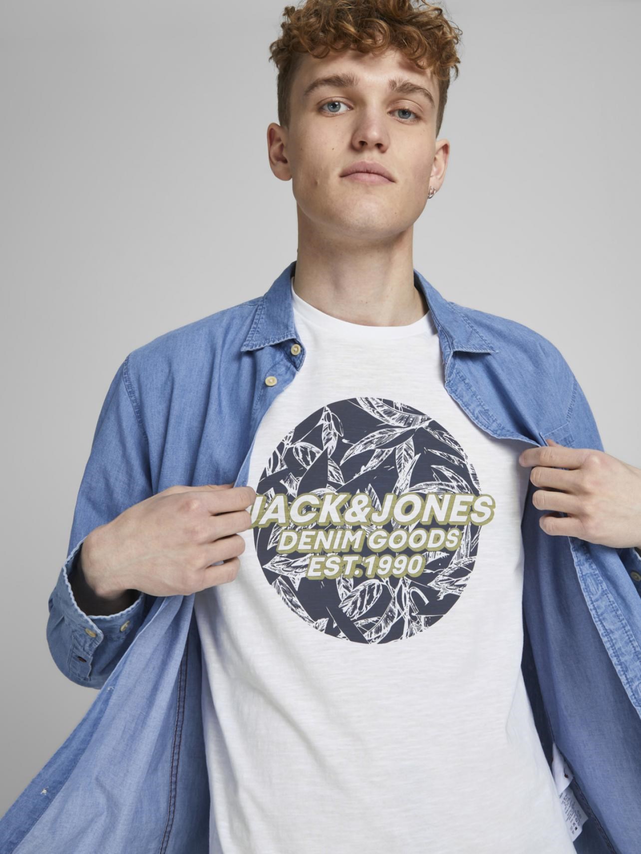 Jack Jones Erkek T-Shirt 12186282 White