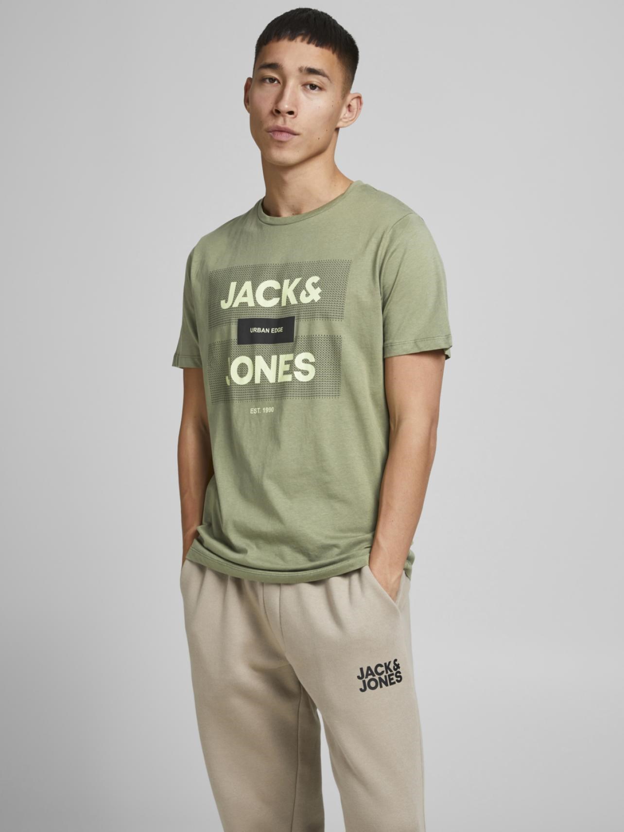 Jack Jones Erkek T-Shirt 12188039 Deep Lichen Green