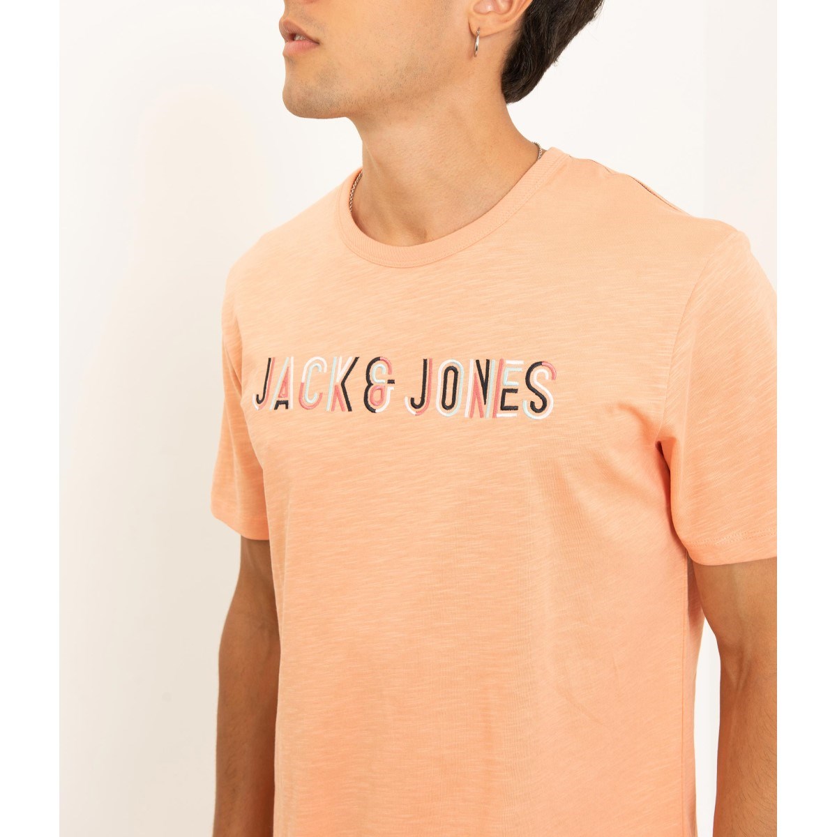 Jack Jones Erkek T-Shirt 12188461 Shell Coral