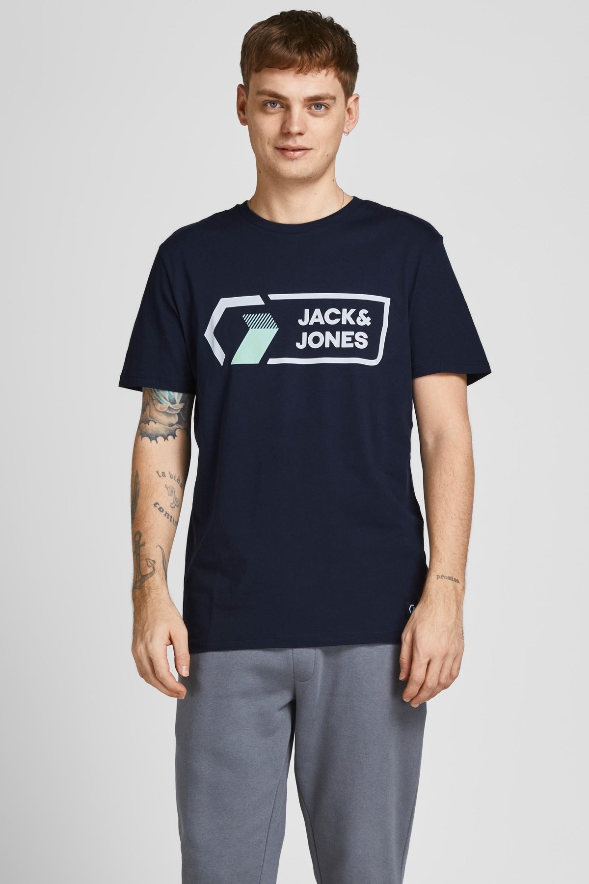 Jack Jones Erkek T-Shirt 12204902 Navy Blazer