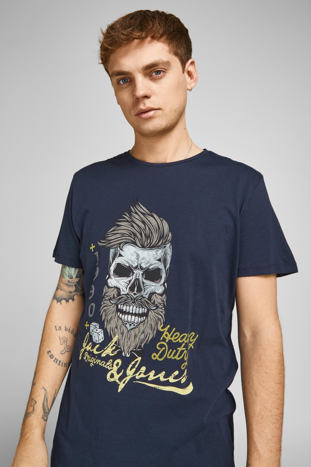 Jack Jones Erkek T-Shirt 12205684 Navy Blazer