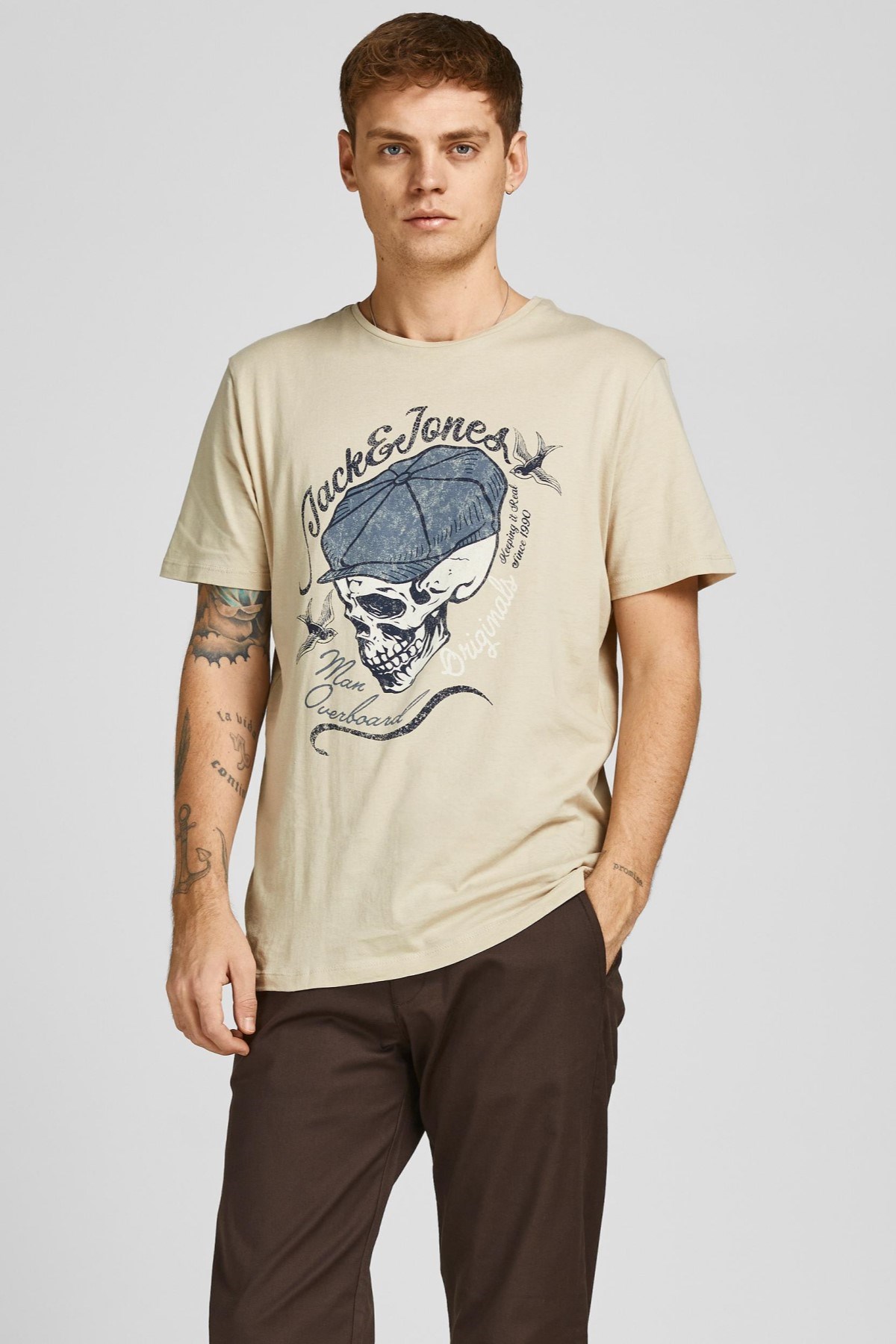 Jack Jones Erkek T-Shirt 12205684 Peyote
