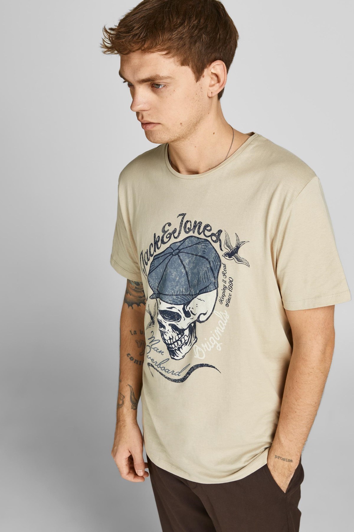 Jack Jones Erkek T-Shirt 12205684 Peyote