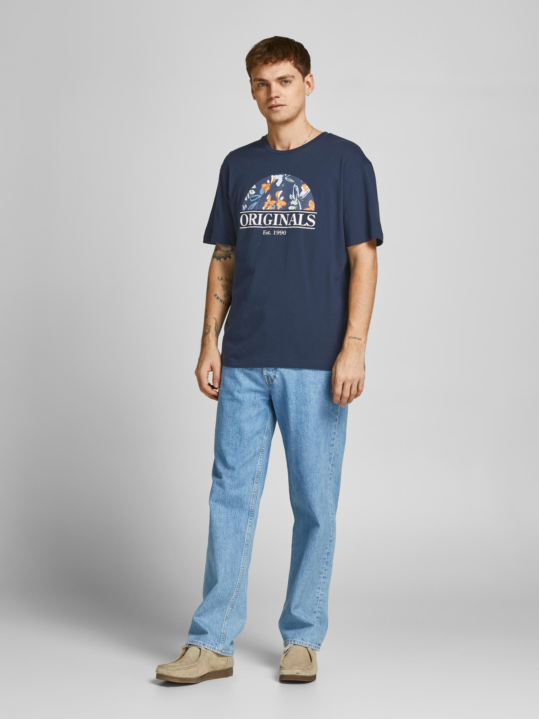 Jack Jones Erkek T-Shirt 12205874 Navy Blazer