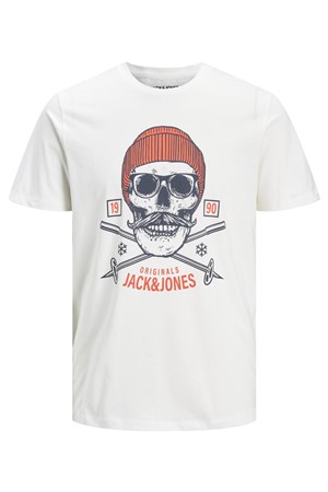 Jack Jones Erkek T-Shirt 12207472 Cloud Dancer