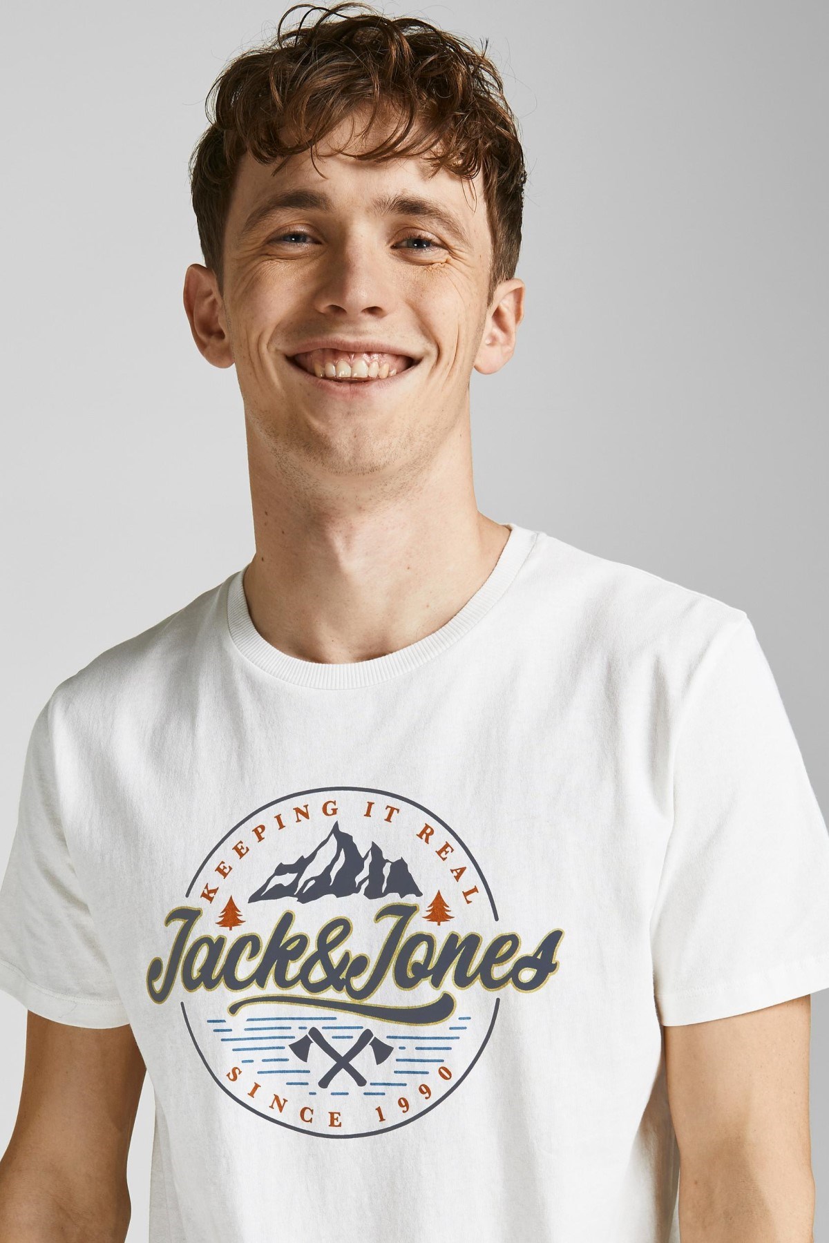 Jack Jones Erkek T-Shirt 12207474 Cloud Dancer
