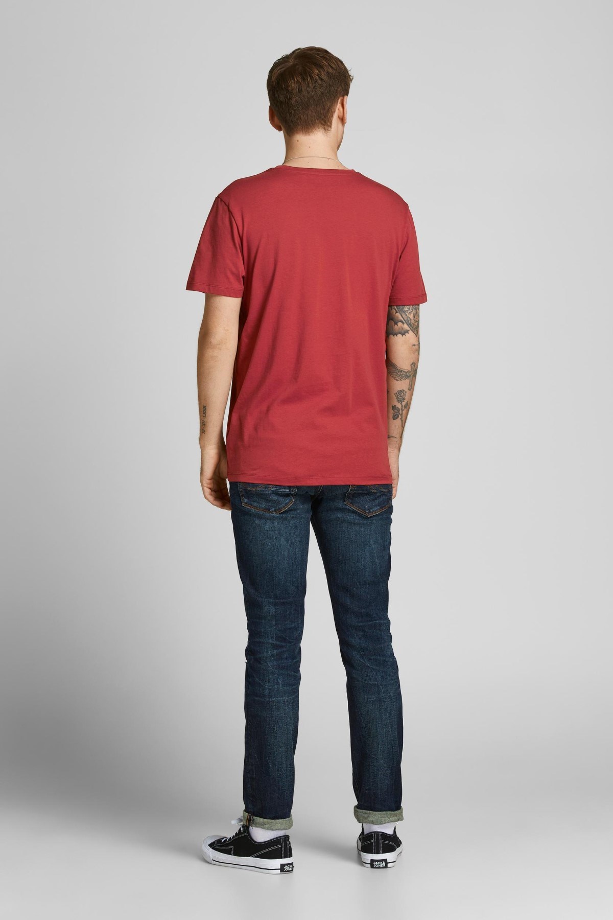 Jack Jones Erkek T-Shirt 12208452 Brick Red