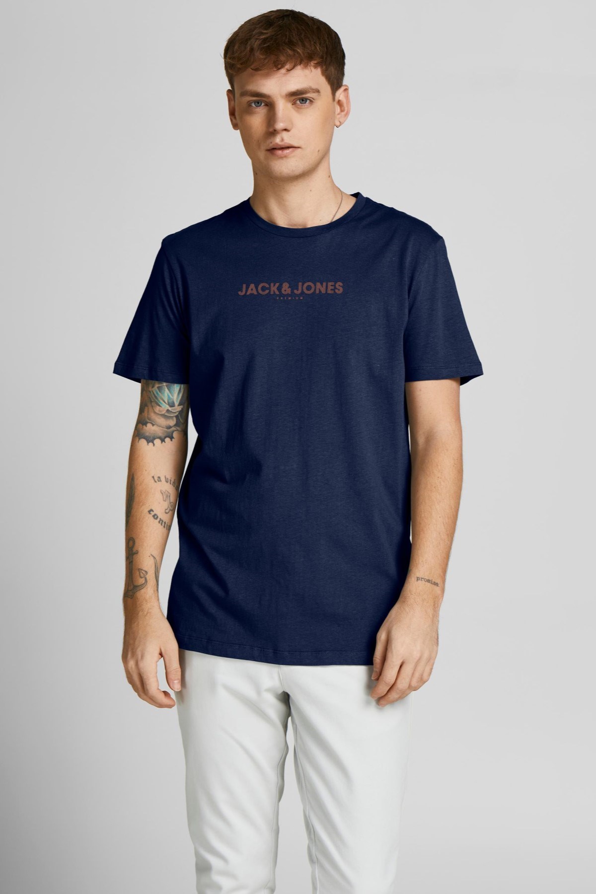 Jack Jones Erkek T-Shirt 12208467 Perfect Navy