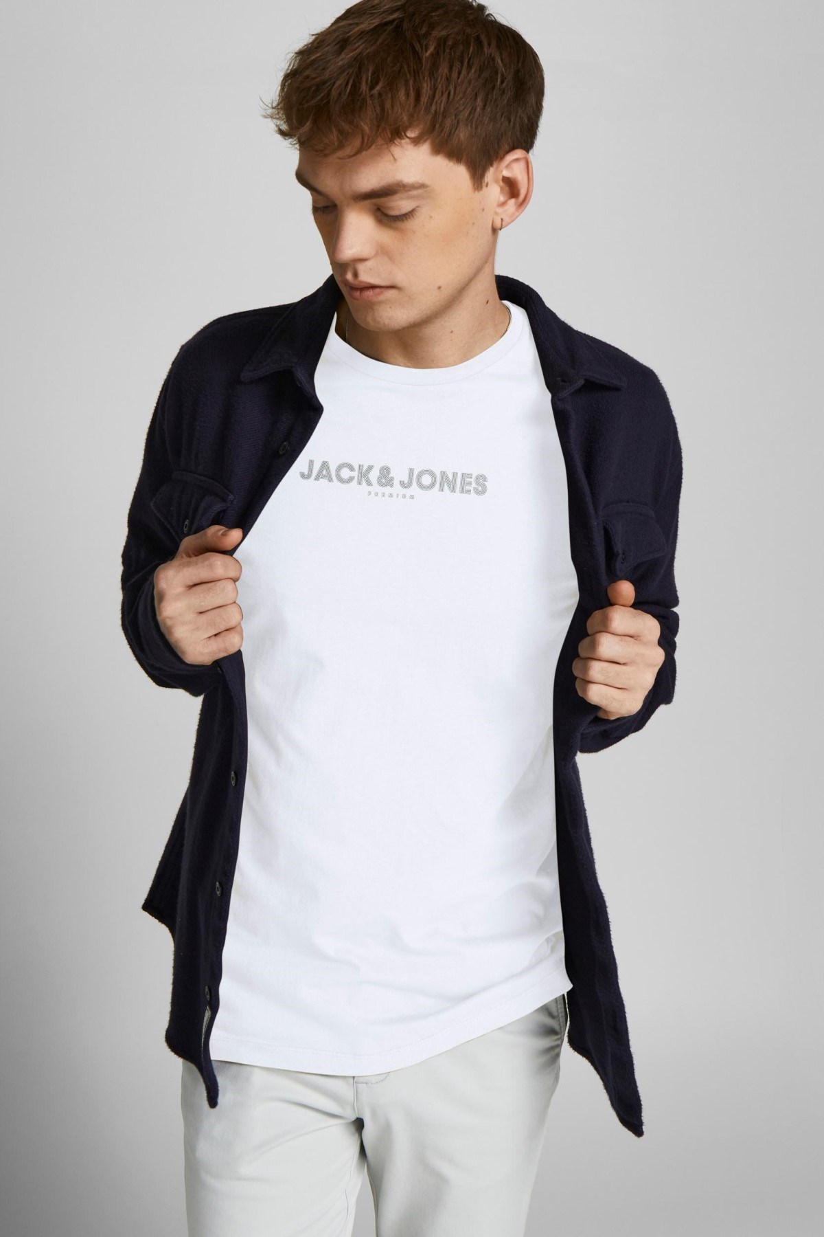 Jack Jones Erkek T-Shirt 12208467 White