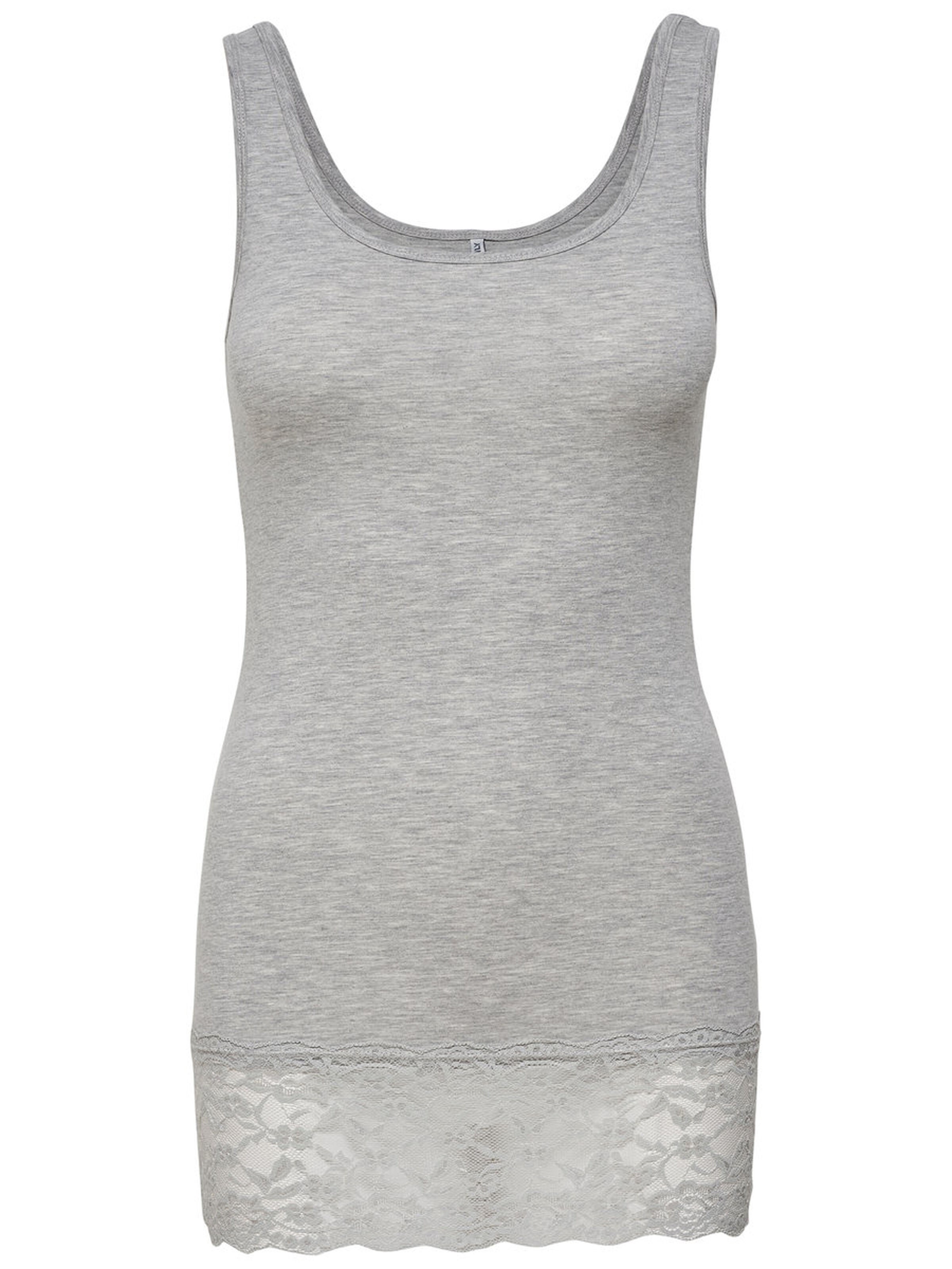 Only Kadın T-Shirt 15072354 Light Grey Melange