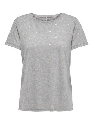 Only Kadın T-Shirt 15153052 Light Grey Melange