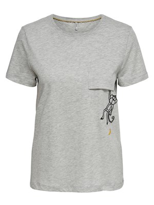 Only Kadın T-Shirt 15173738 Light Grey Melange