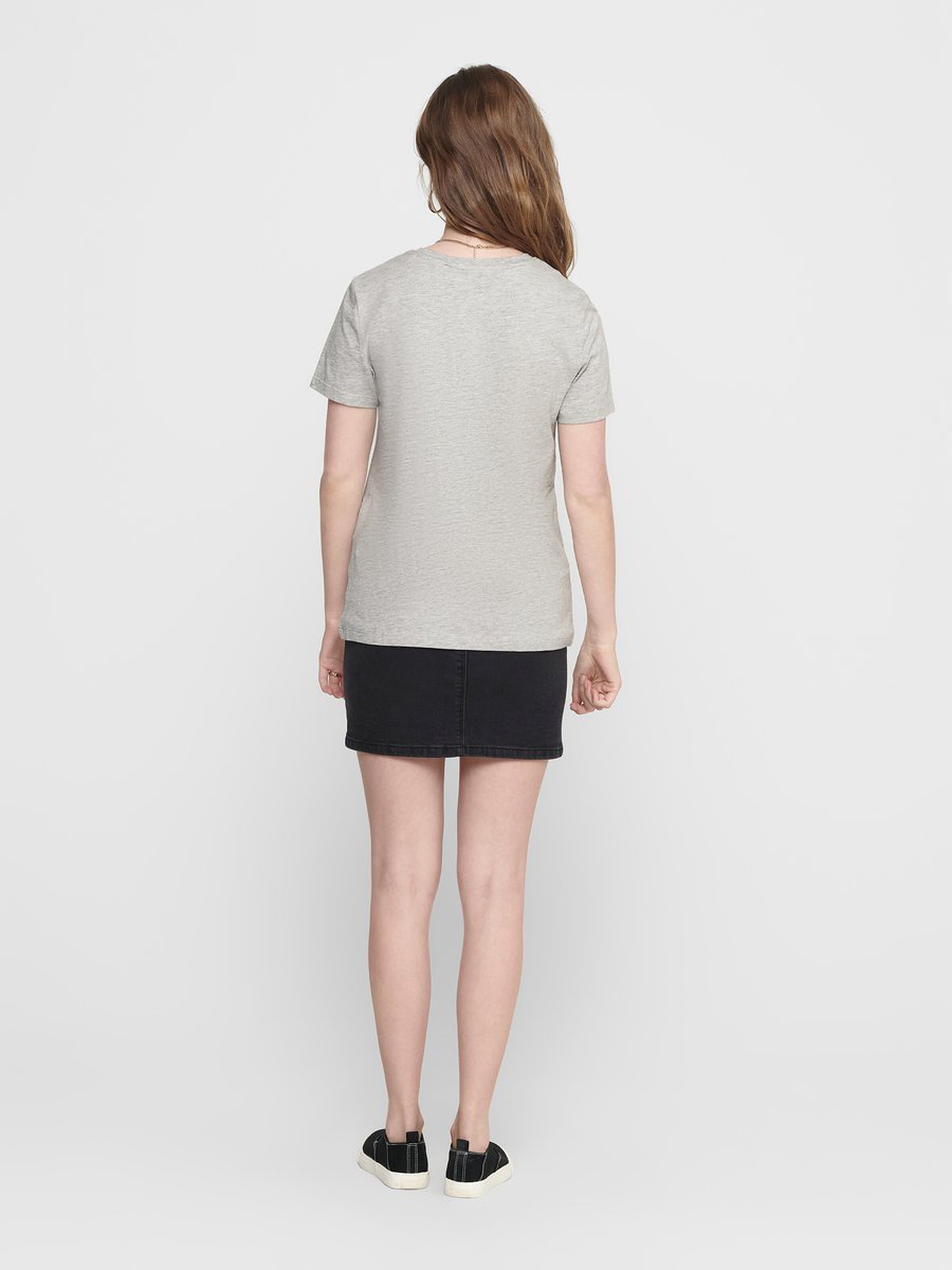Only Kadın T-Shirt 15203614 Light Grey Melange