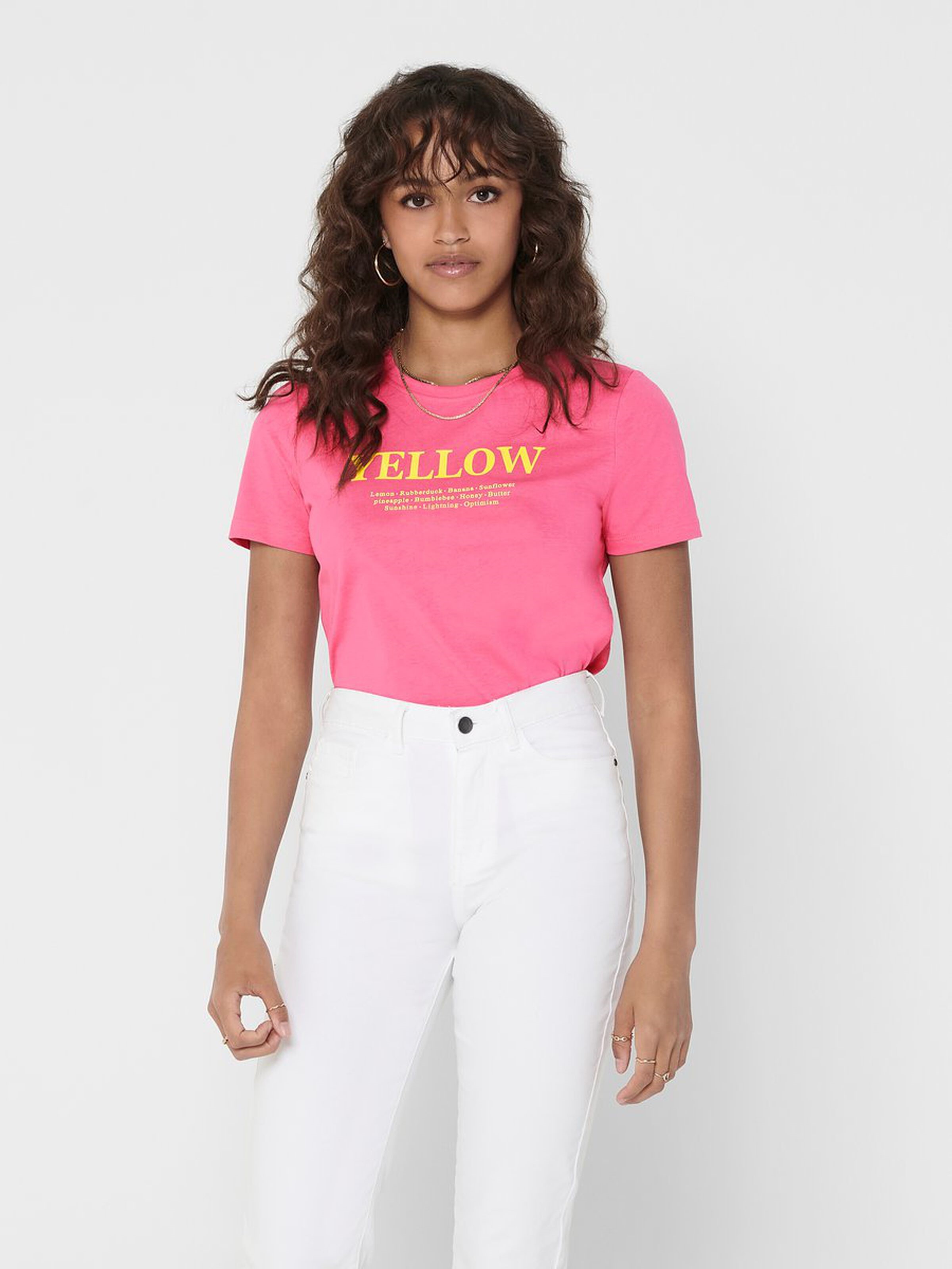 Only Kadın T-Shirt 15203614 Pink Lemonade