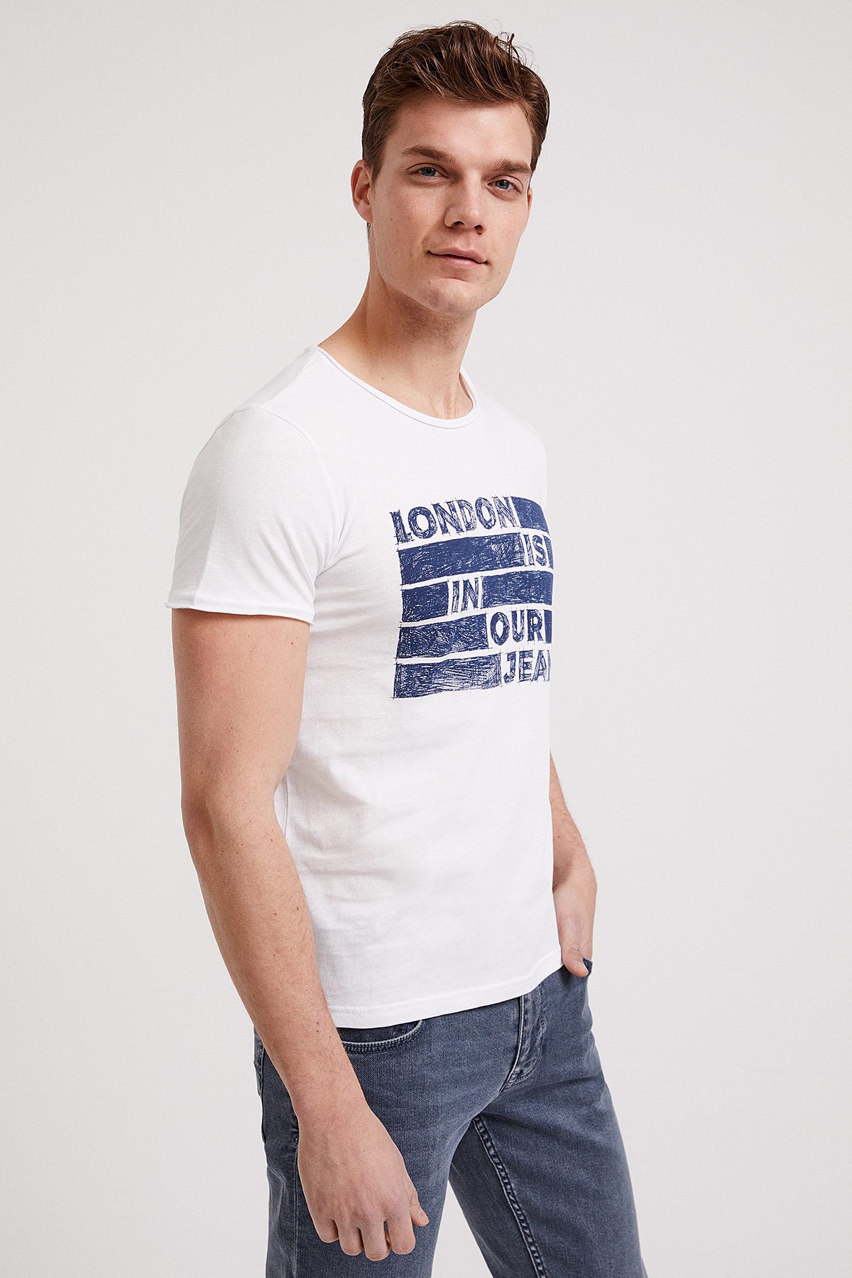 Lee Cooper Erkek T-Shirt 202 LCM 242019 Beyaz