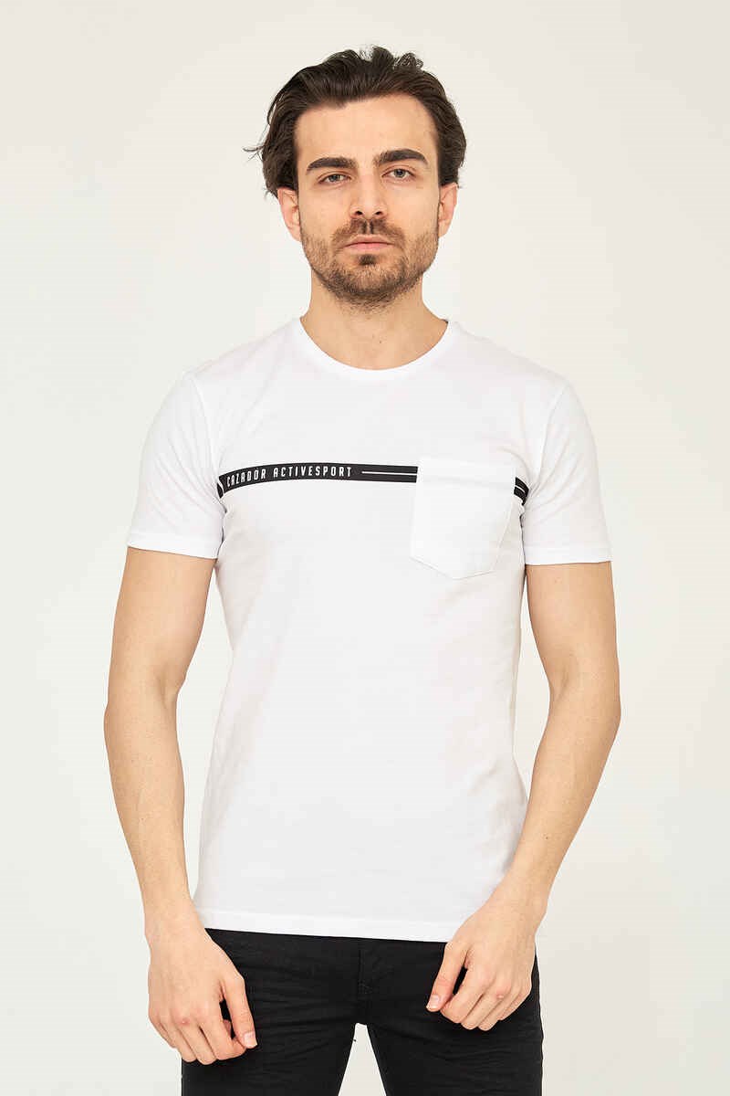 Cazador Erkek T-Shirt 21YCEEO04044 Beyaz