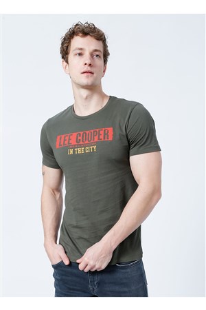 Lee Cooper Erkek T-Shirt 222 LCM 242023 Haki