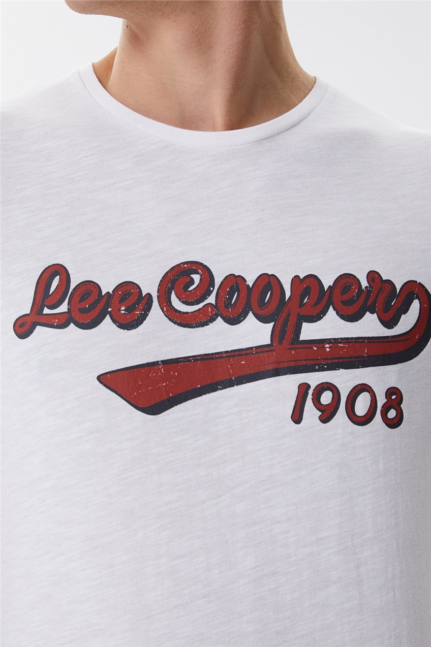 Lee Cooper Erkek T-Shirt 222 LCM 242026 Beyaz