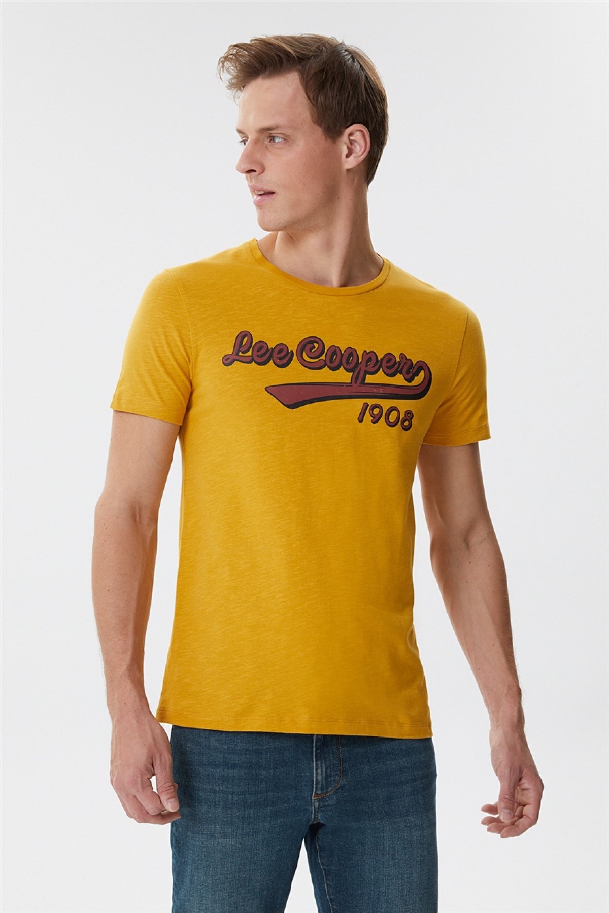 Lee Cooper Erkek T-Shirt 222 LCM 242026 Hardal