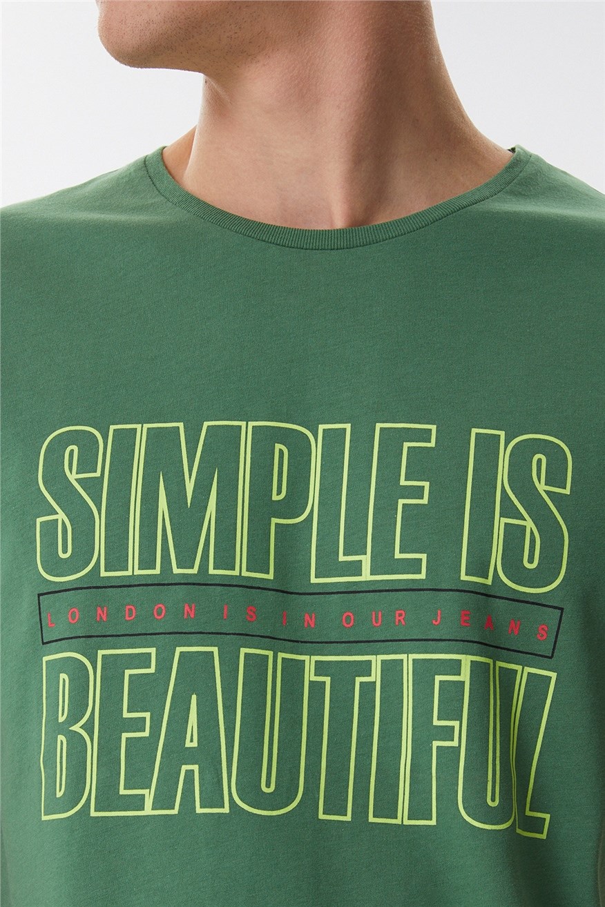 Lee Cooper Erkek T-Shirt 222 LCM 242027 Açık Yeşil