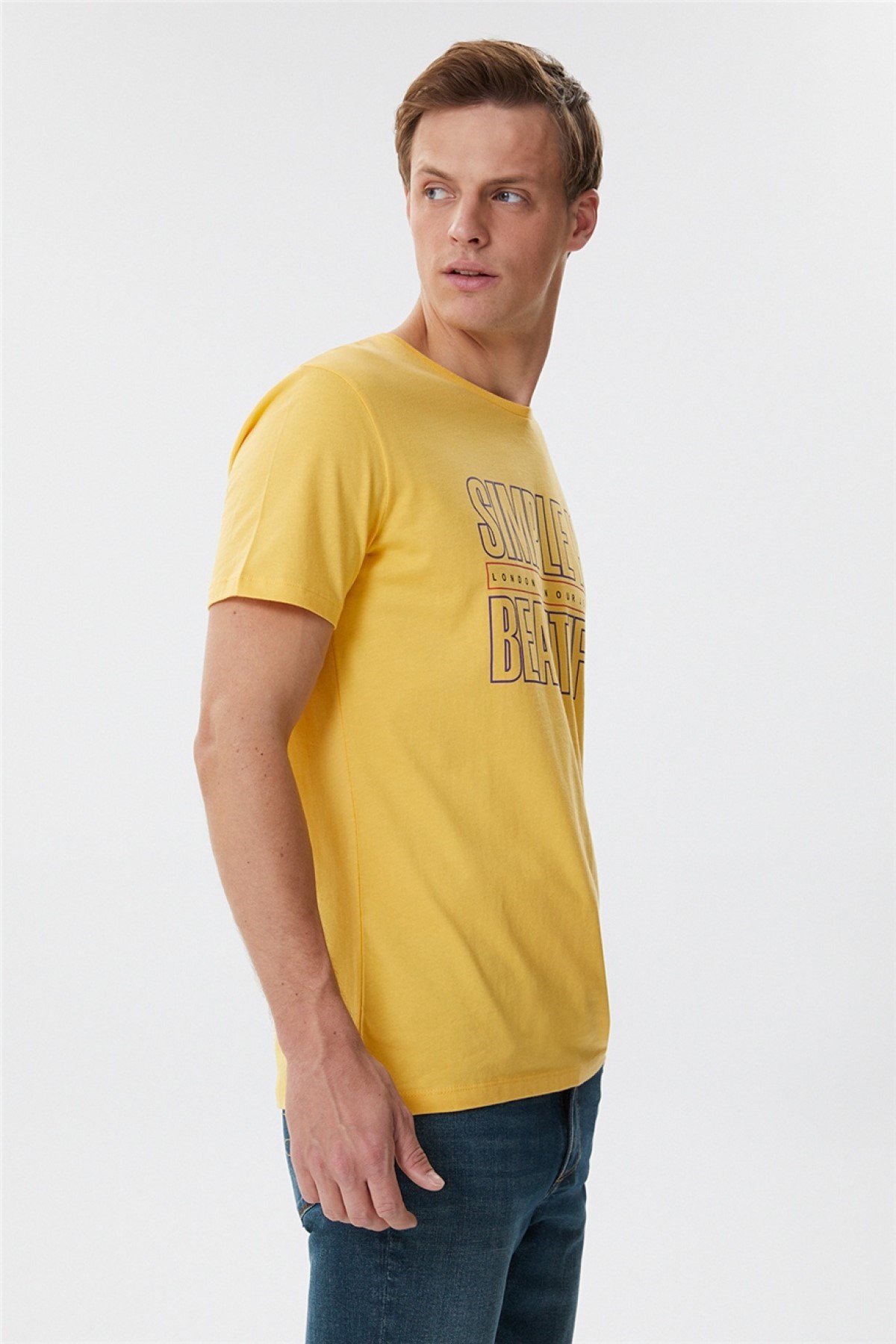 Lee Cooper Erkek T-Shirt 222 LCM 242027 Limon Sarı