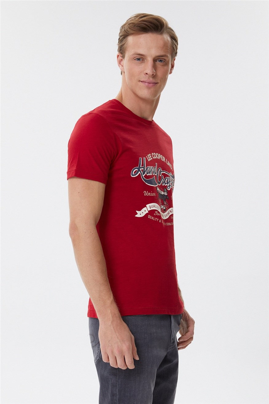 Lee Cooper Erkek T-Shirt 222 LCM 242036 K.Kırmızı
