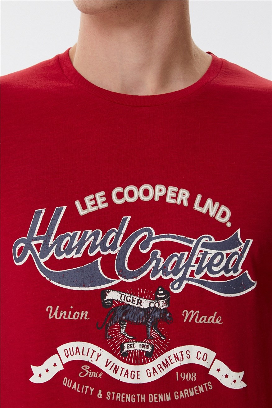 Lee Cooper Erkek T-Shirt 222 LCM 242036 K.Kırmızı