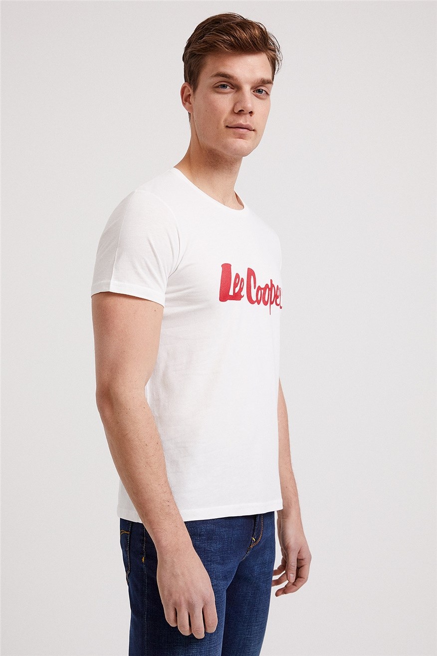 Lee Cooper Erkek T-Shirt 222 LCM 242065 Beyaz-K