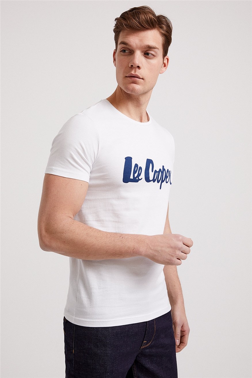 Lee Cooper Erkek T-Shirt 222 LCM 242065 Beyaz-L