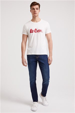 Lee Cooper Erkek T-Shirt 222 LCM 242065 Beyaz-K