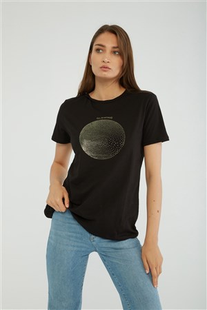 Fashion Friends Kadın T-Shirt 22Y0122K1 Siyah / Black
