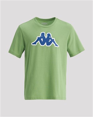 Kappa Erkek T-Shirt 331F7CW Green Folıage - Blue Sapphıre - Whıte
