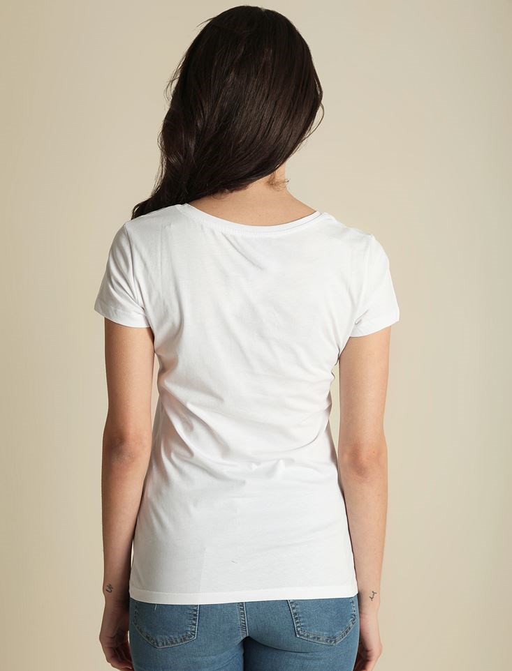 Fashion Friends Kadın T-Shirt 9Y0214B1 Beyaz / White