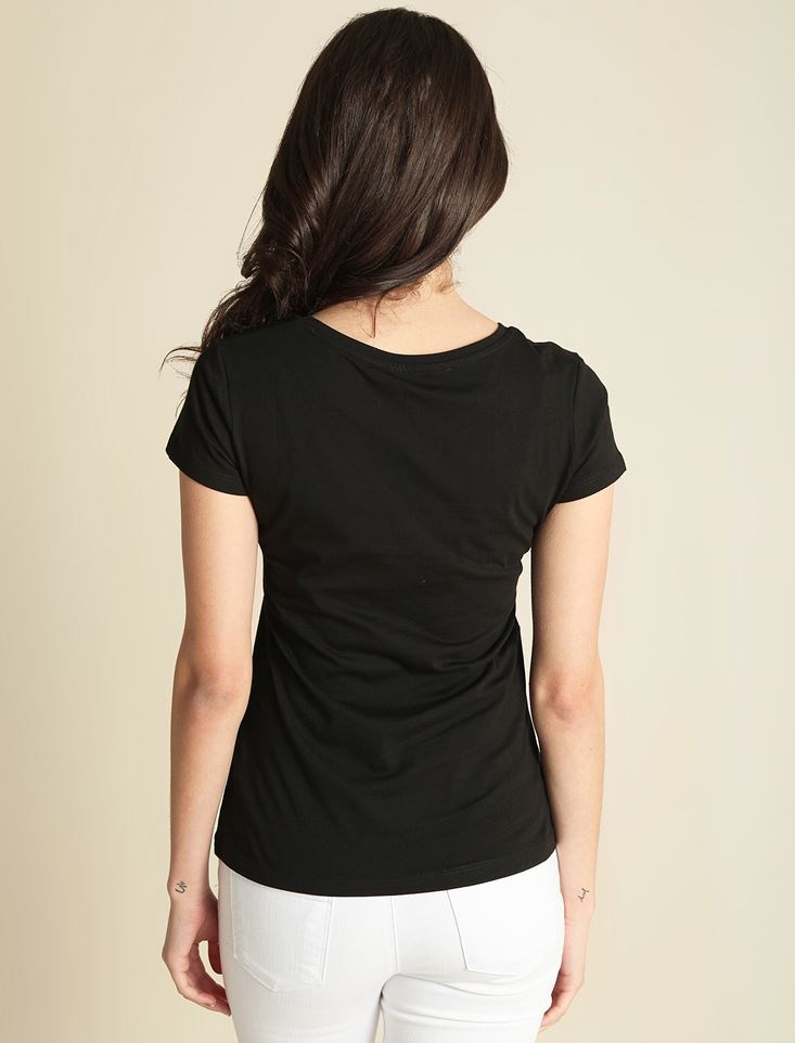 Fashion Friends Kadın T-Shirt 9Y0214B1 Siyah / Black