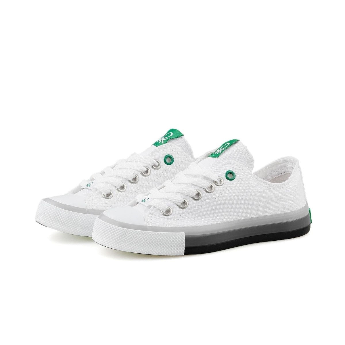 Benetton Kadın Ayakkabı BN-30176 207-Beyaz-Siyah
