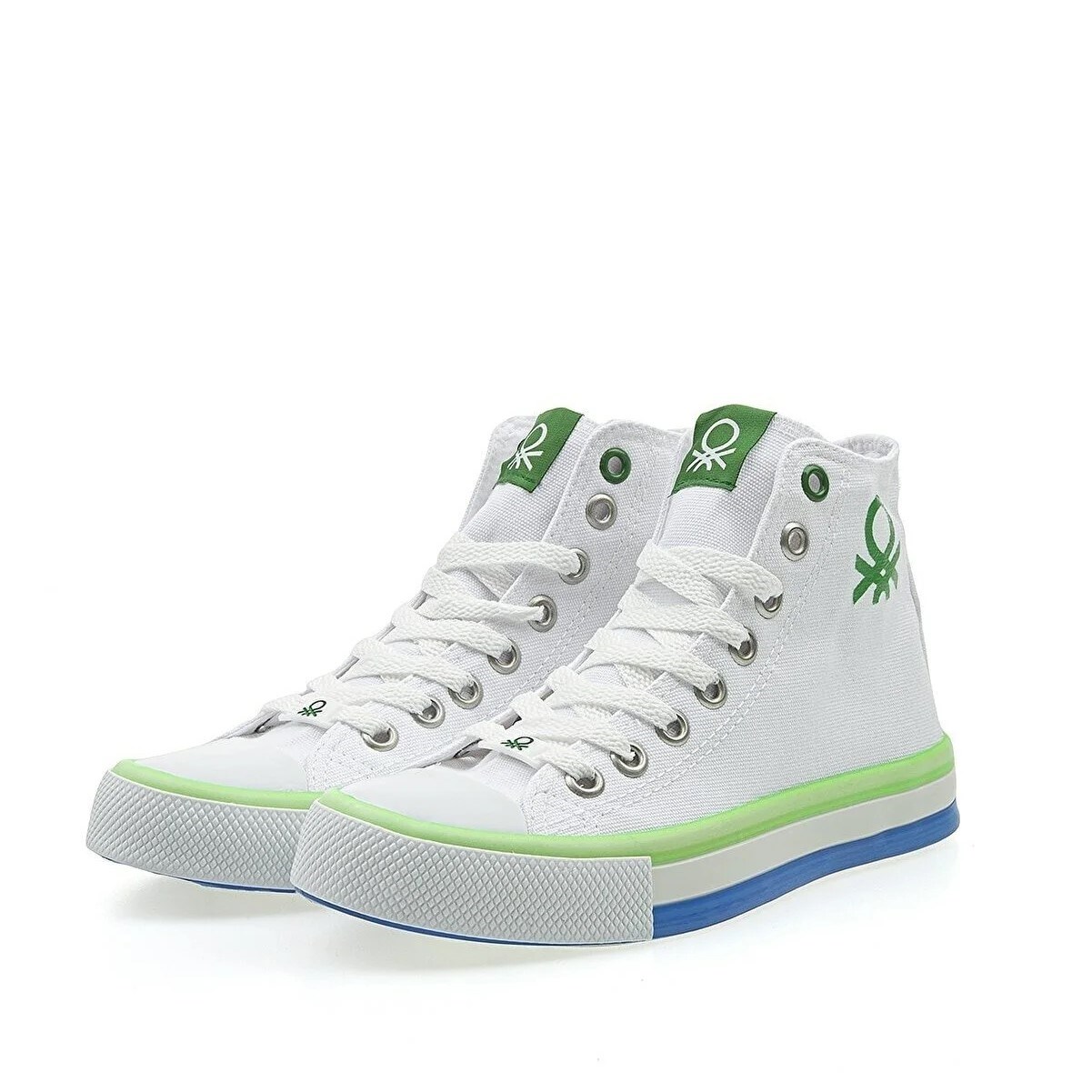 Benetton Kadın Ayakkabı BN-30189 Beyaz-Yeşil