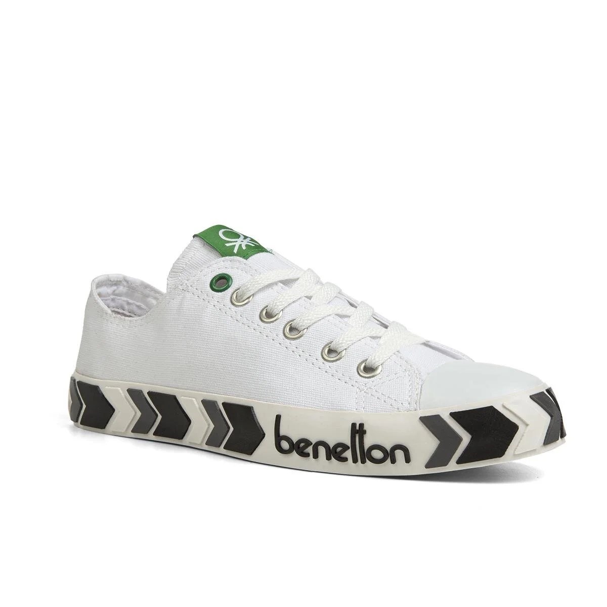 Benetton Kadın Ayakkabı BN-30620 207-Beyaz-Siyah