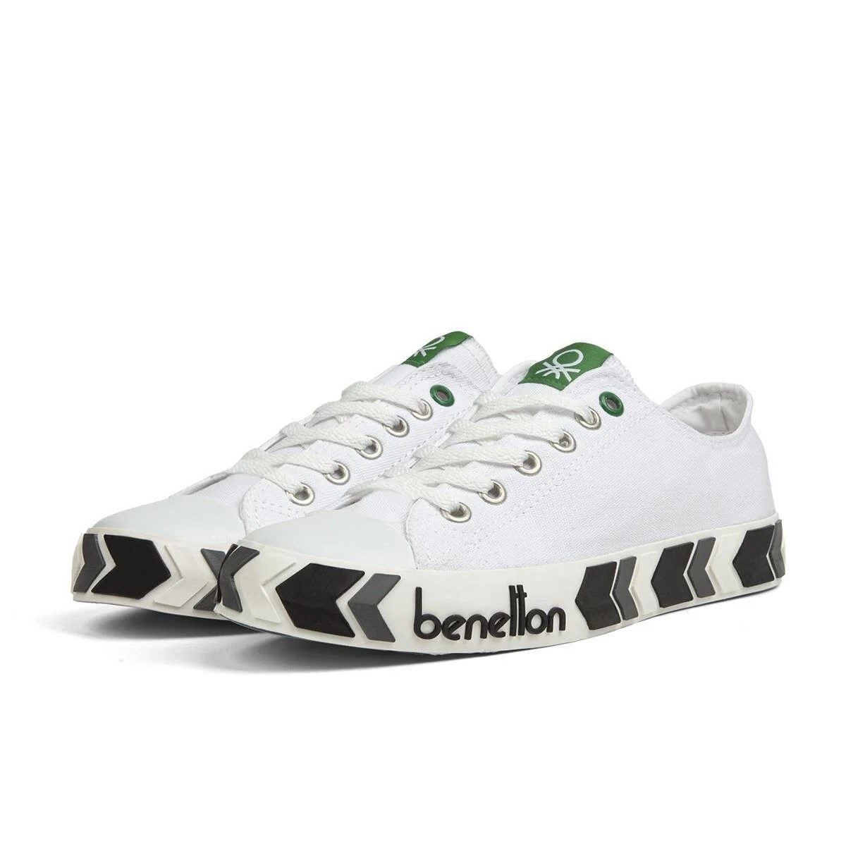 Benetton Kadın Ayakkabı BN-30620 207-Beyaz-Siyah