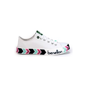 Benetton Kadın Ayakkabı BN-30620 Beyaz-Lacivert